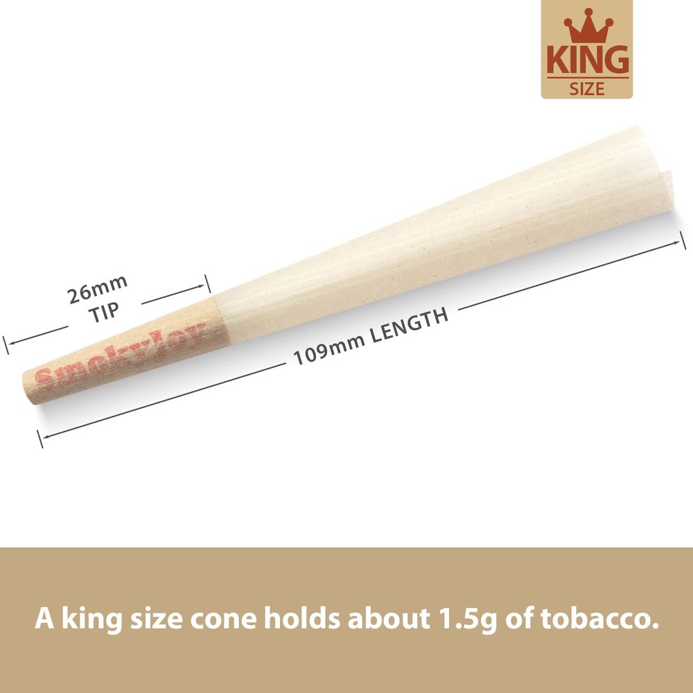 50 Pack King Size Cones - Pre Rolling Rolled Preroll Papers with Filter Tips ...