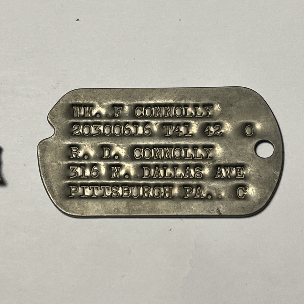 WW2 Type Notch Army Dog + Red Cross - WM. F Connolly - Pittsburgh Pennsylvania