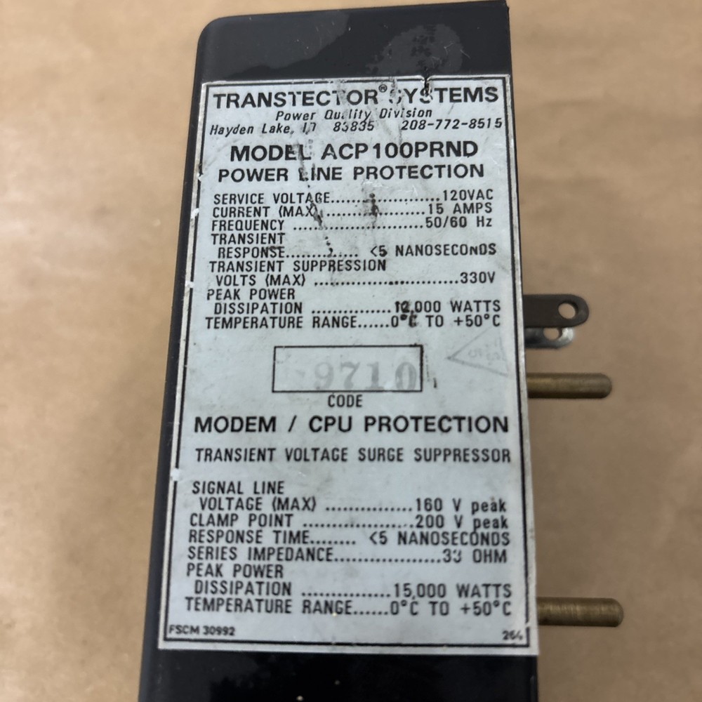 Transtector Systems Acp100prnd Surge Protector 981029