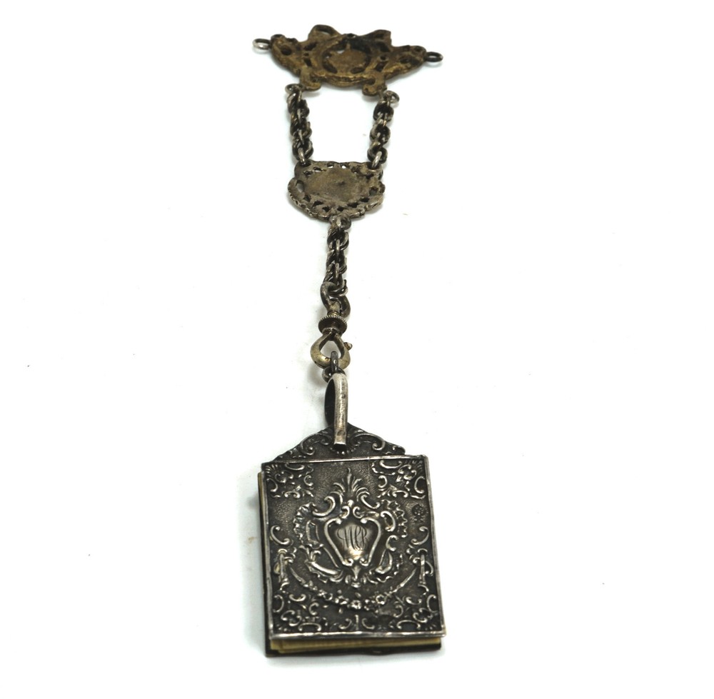 Antique Sterling Silver Dance Card Mempire Notebook Chatelaine