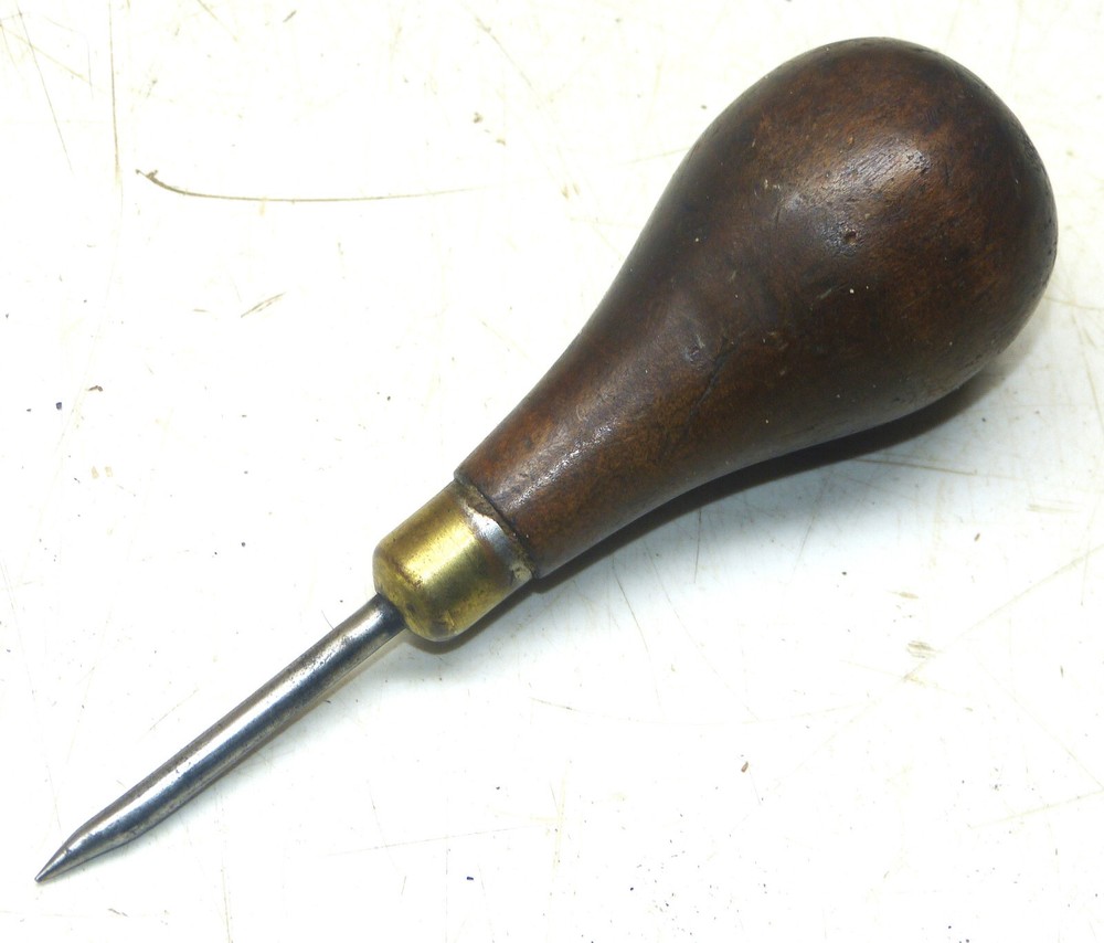 Vintage 5” Wooden Handle Scratch Awl INV18185