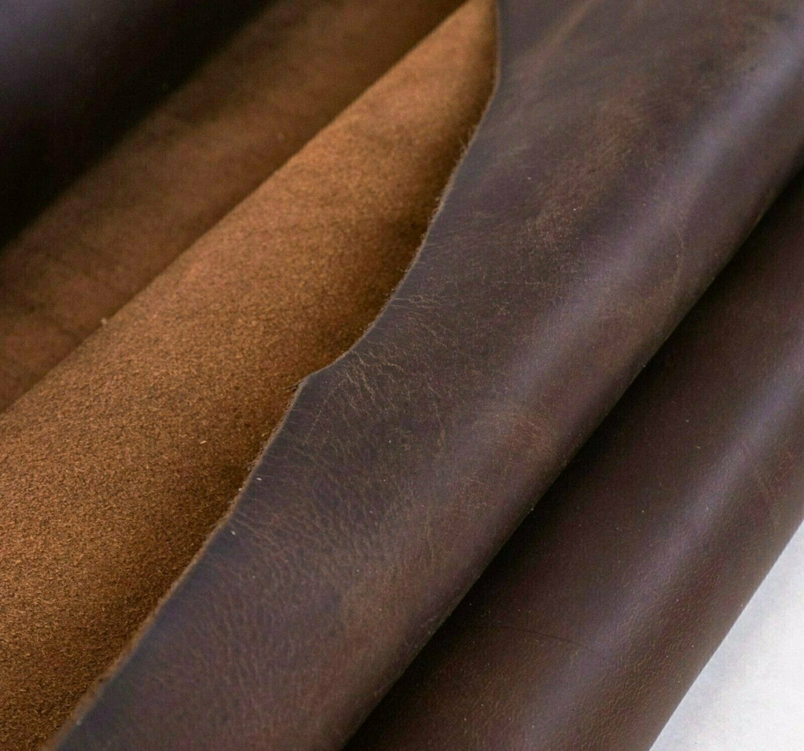 ELW Sable Brown Oil Tan Cowhide Full Grain Leather Pre-Cuts 6" to 48" 5/6 Oz