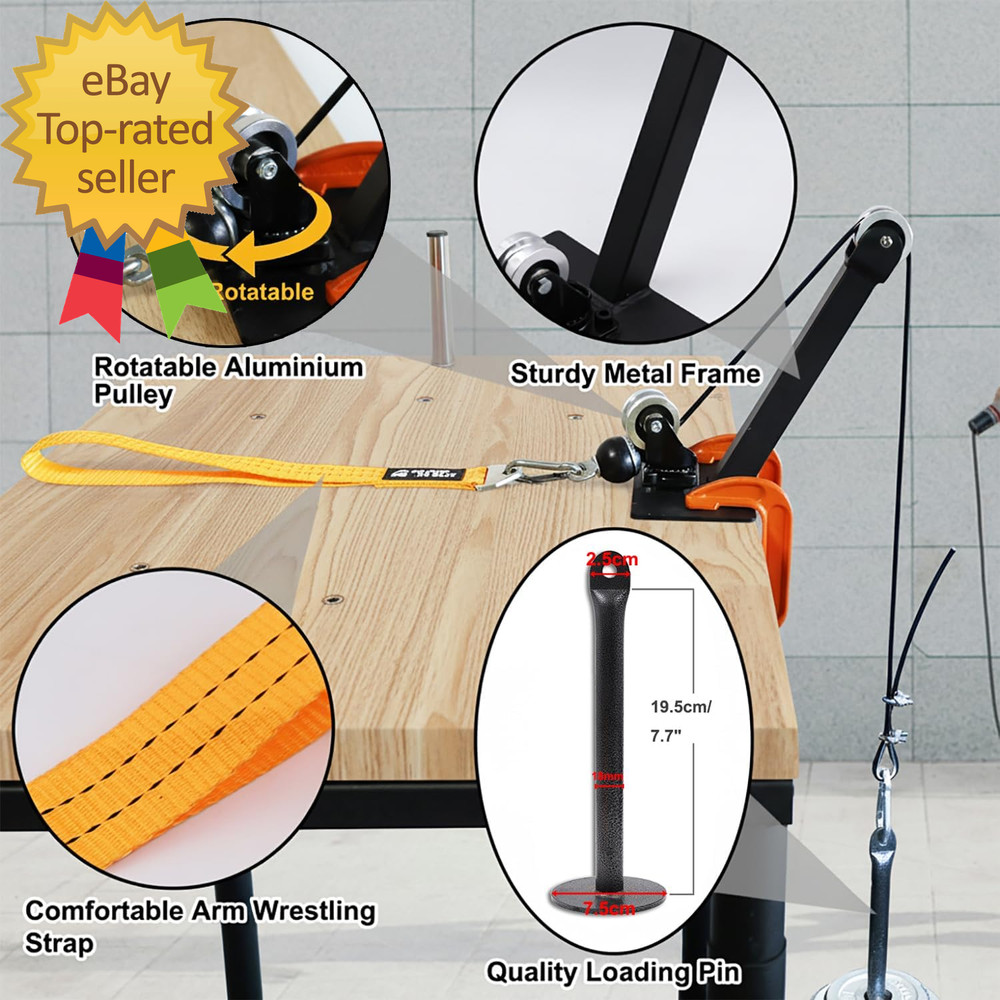 Arm Wrestling Pulley Training System Kit for Table Professional Forearm