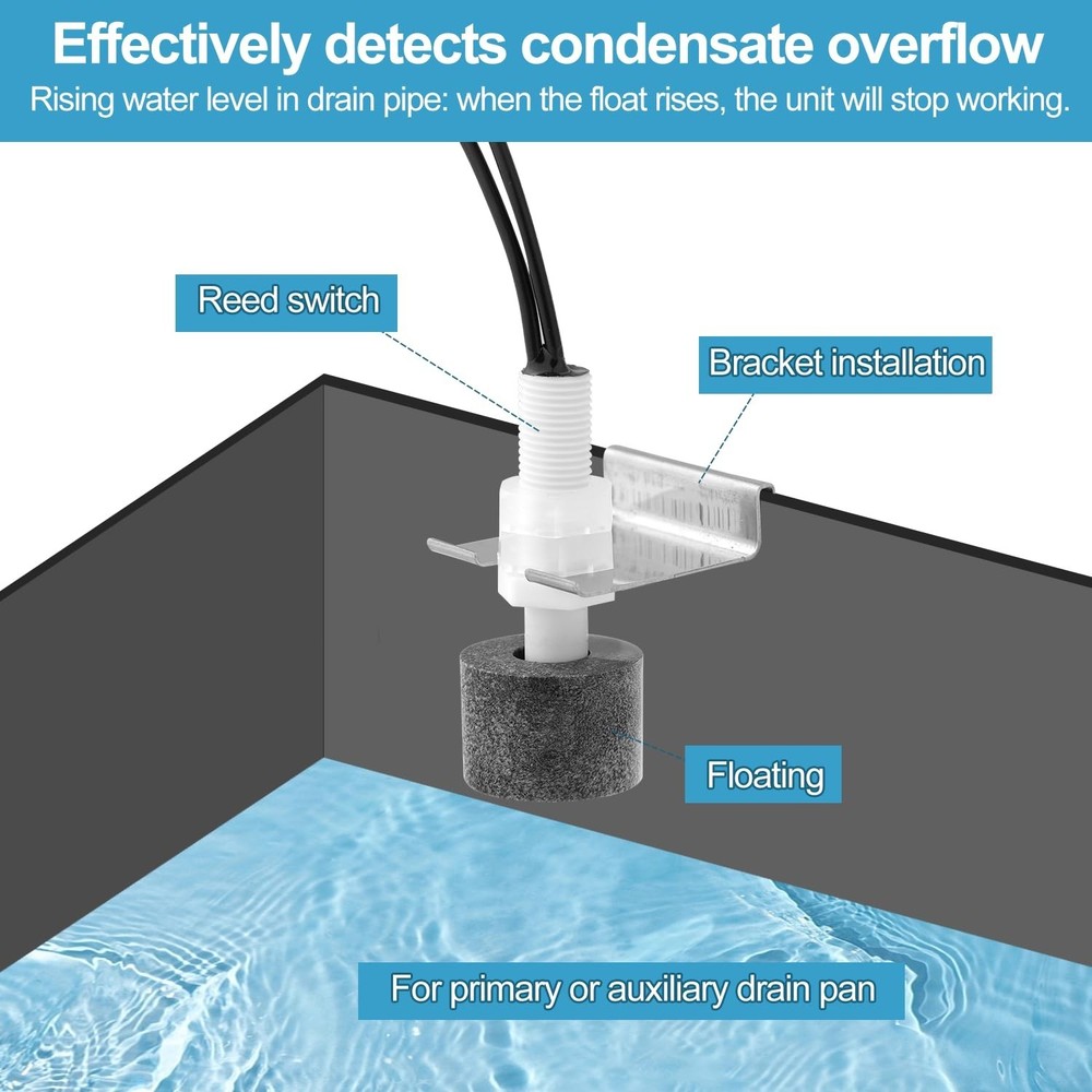 SS3 Condensate Overflow Switch Replace 97647 for HVAC Drain Pan Condensate