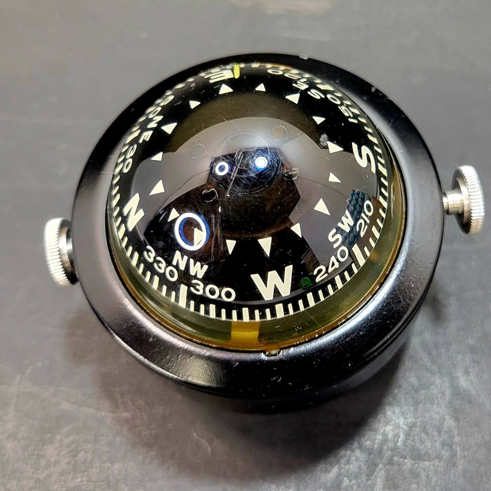 Vintage AIRGUIDE MARINE COMPASS Model 74 Original Box Mounting Hardware