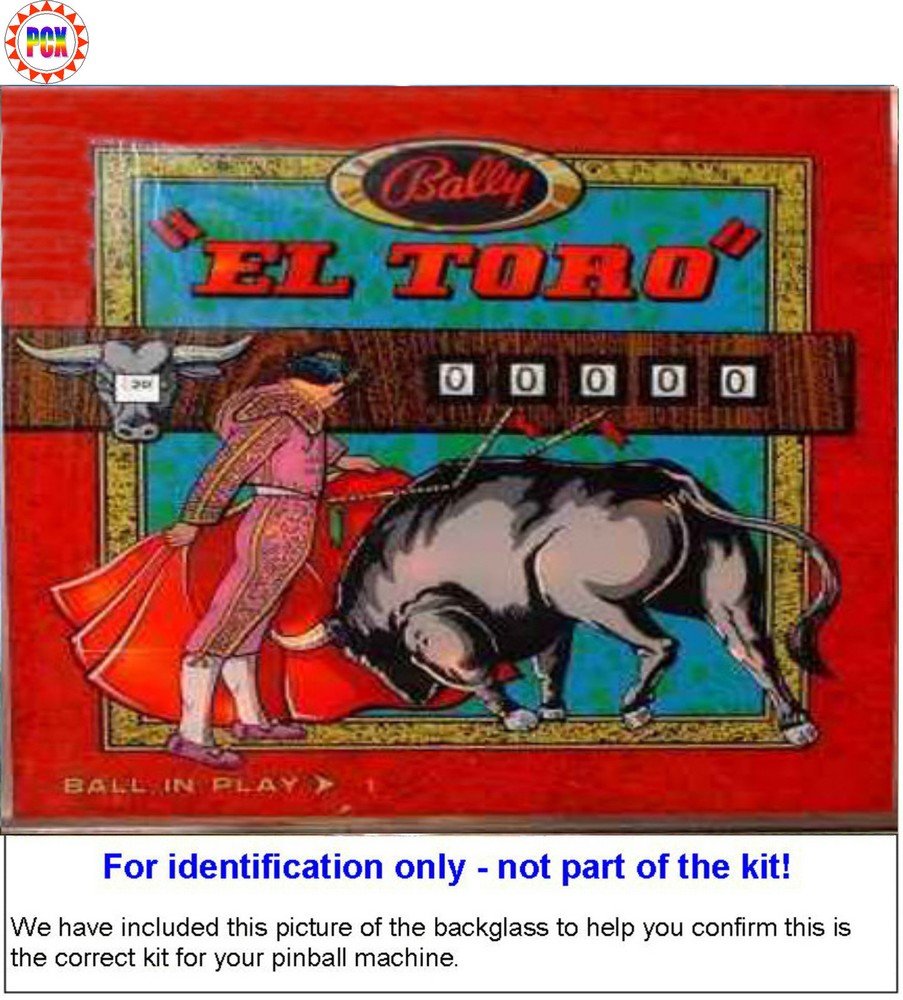 1972 Bally El Toro Pinball Rubber Ring Kit