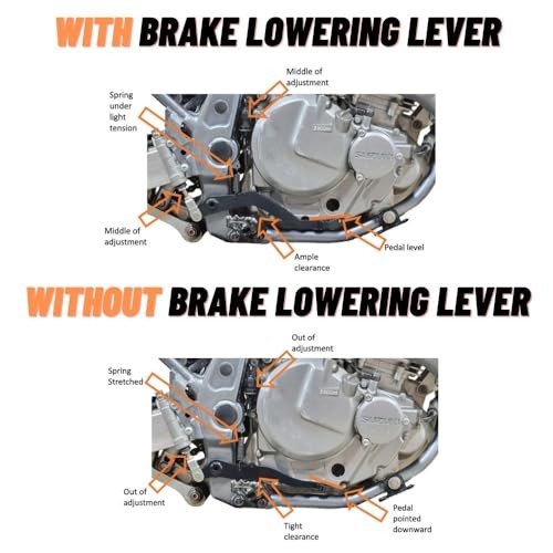 DR650 Rear Brake Lowering Lever 2" Lower Than Stock Solid Steel