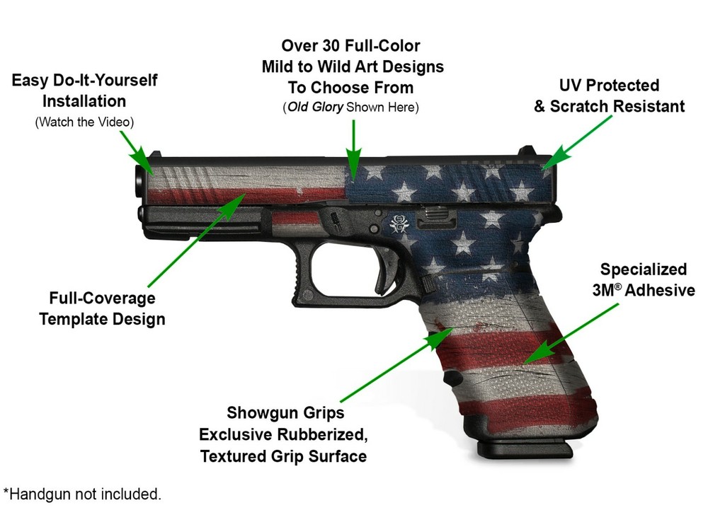 Glock 19 Gen 4 Decal Grip - Black Widow