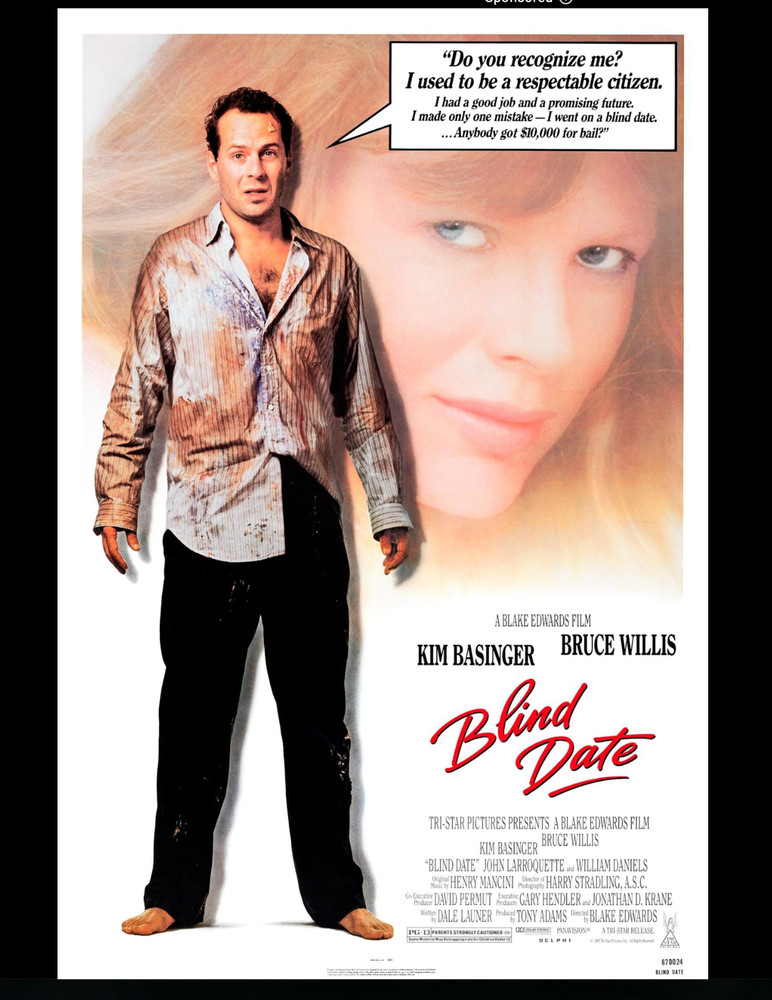 BLIND DATE (1987) 1st Bruce Willis / Stiff Prod. Covers 2nd Draft + COA!