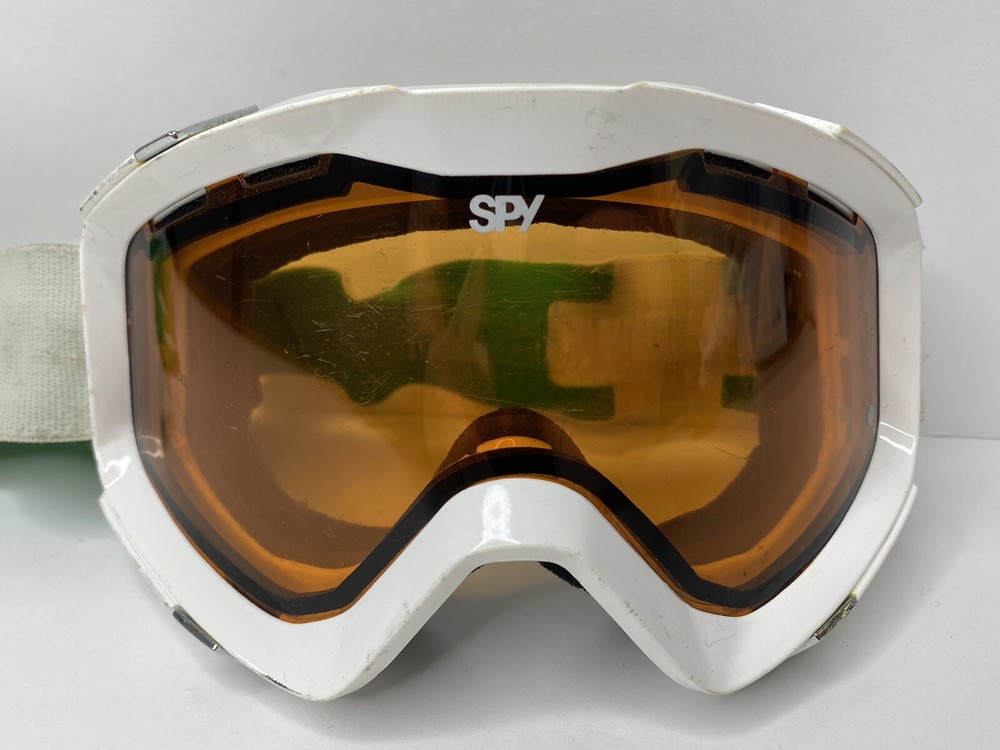 SPY Optic Snow Goggles White & Green Frames - Good Condition