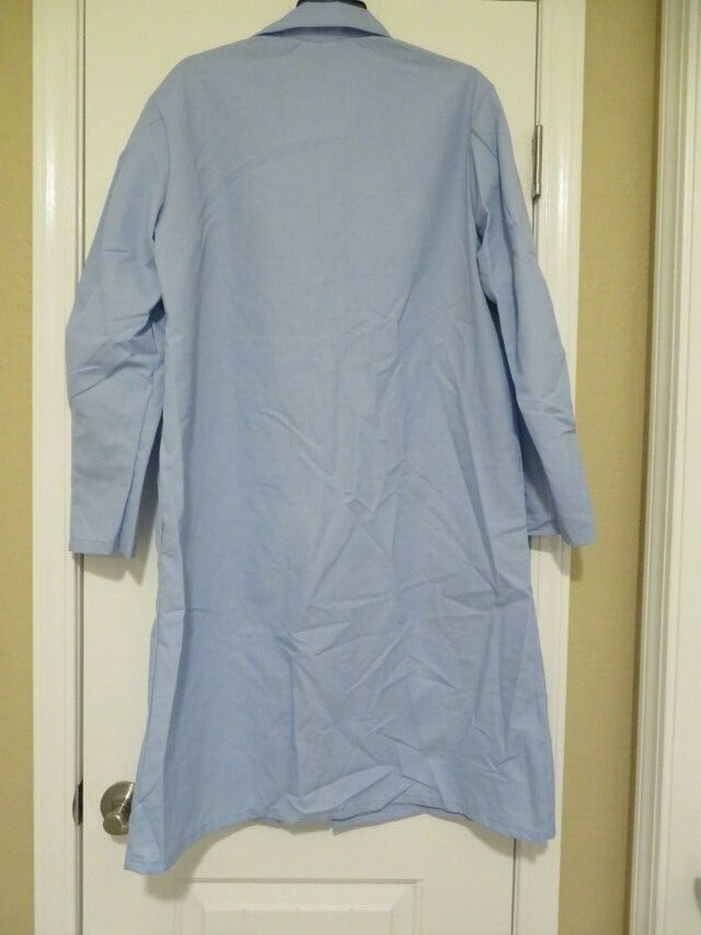 Red Kap Men's Interior Pocket Lab Coat - Light Blue - Size Medium Regular