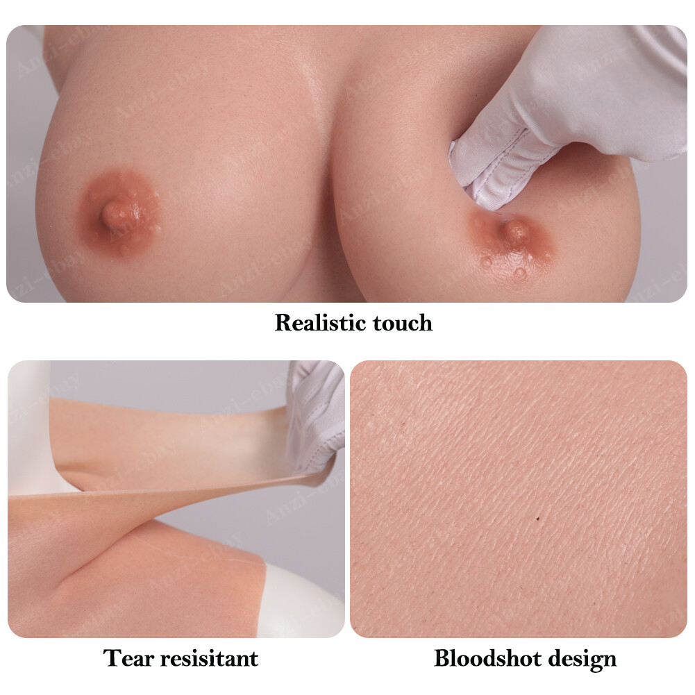 Realistic Silicone Breast Forms Crossdresser Breastplate B-H Cup Fake Boobs Tits