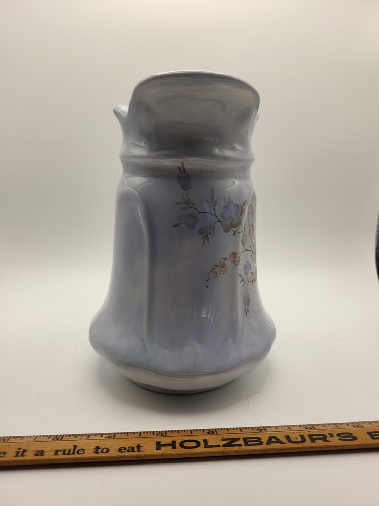 Vintage Pitcher With Fliral Design Signed "Angie"