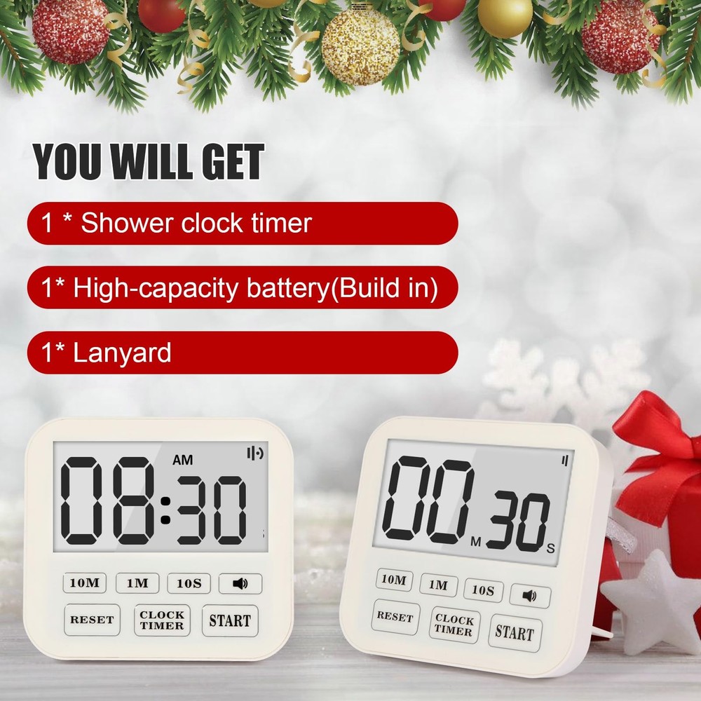 Digital Waterproof Shower Timer Bathroom Kitchen Timer with Strong Magnet and