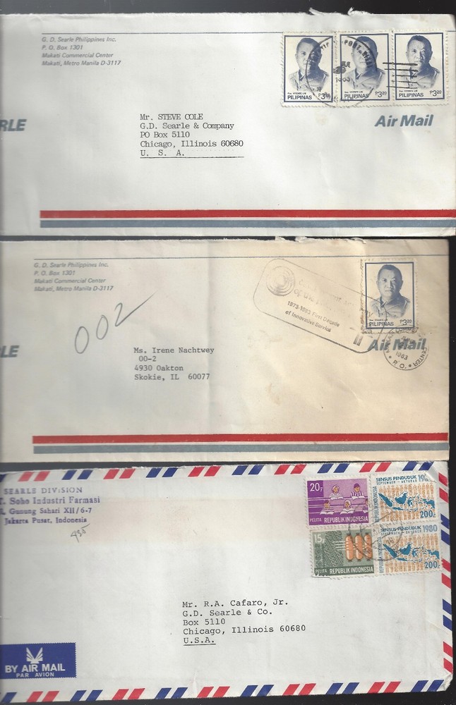 Three Commercial Covers to USA 1