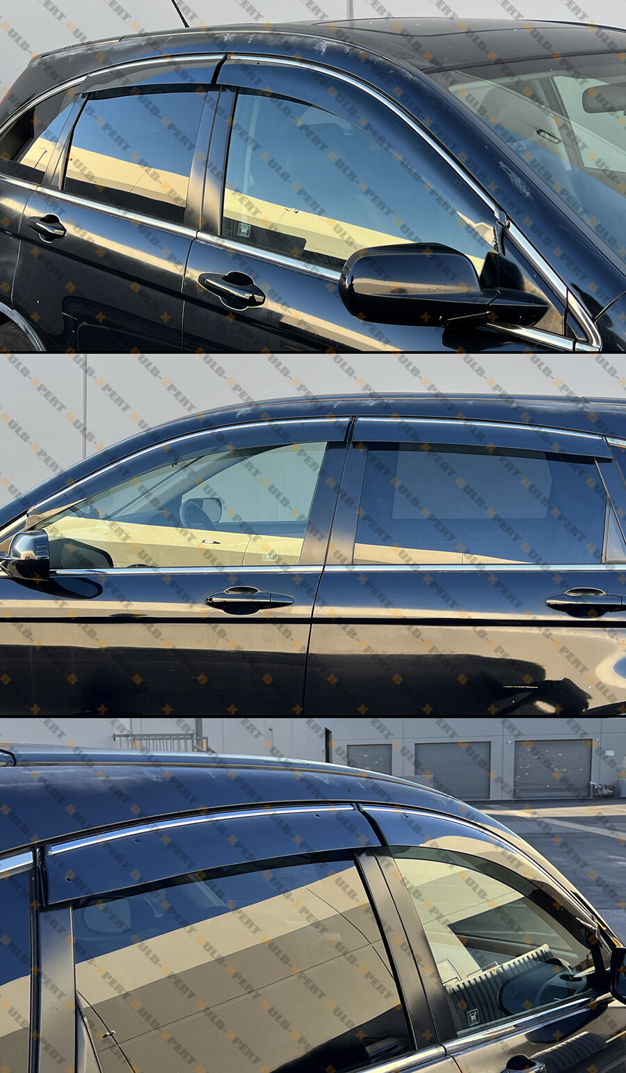 FOR 2007-11 HONDA CRV CR-V CLIP-ON SMOKE TINTED WINDOW VISOR VENT W/ CHROME TRIM