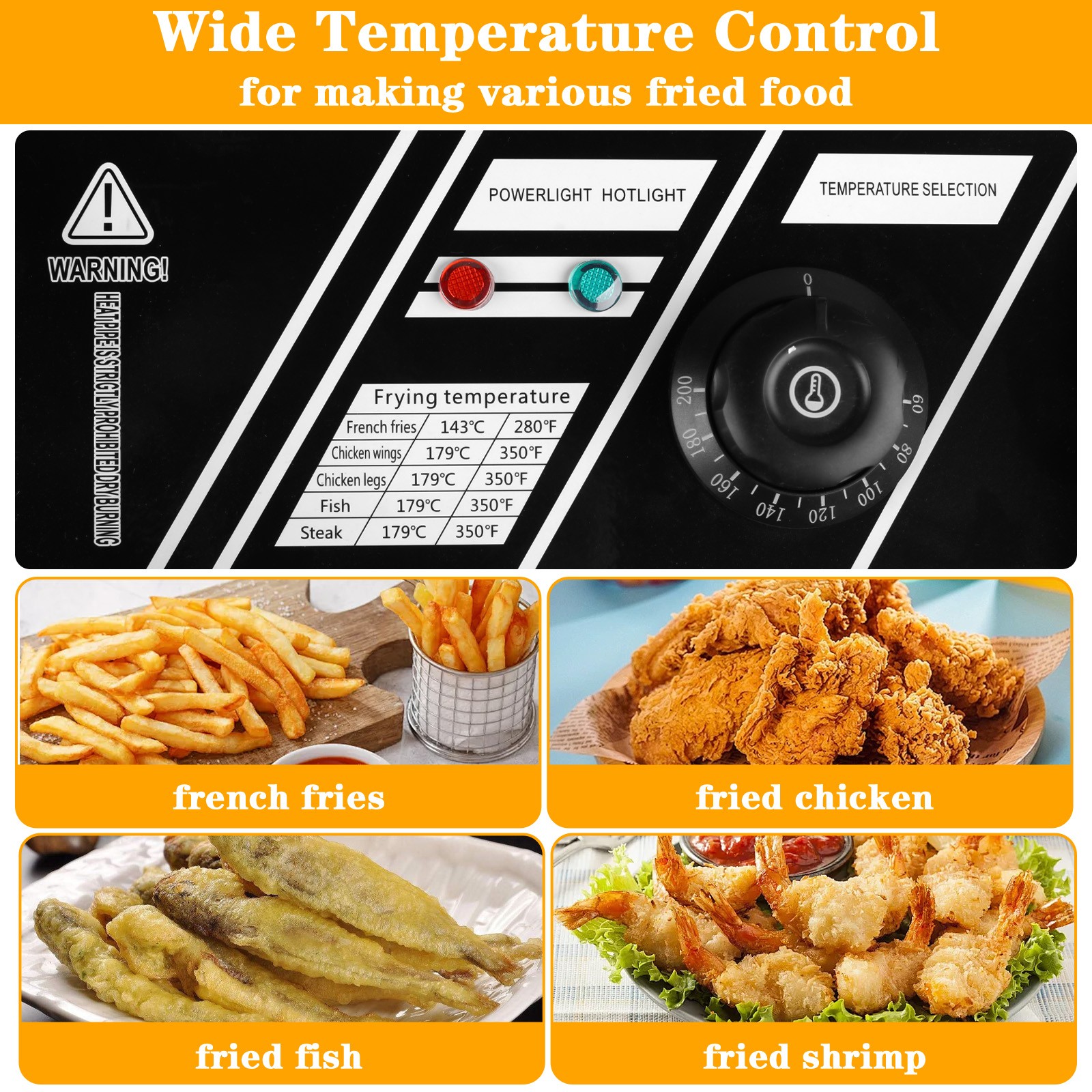 22.8QT Electric Deep Fryer Dual Tank Commercial Restaurant Countertop 5000W