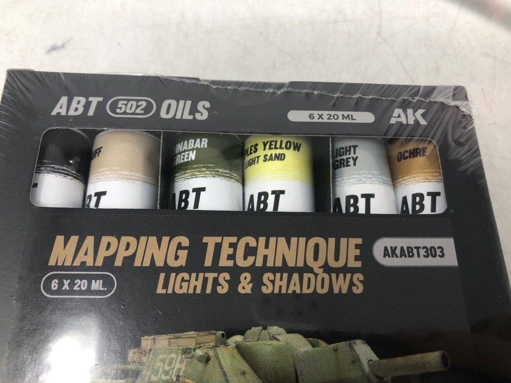 AK Interactive ABT 502 Oils Mapping Technique Lights & Shadows Set 6x20ml