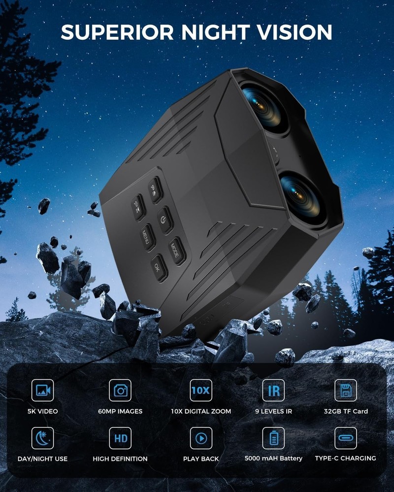 10X Digital Zoom Night Vision Binoculars with Rechargeable Battery & Flash