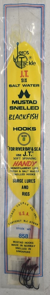 Mustad Snelled Size 8 Blackfish 6 Hooks In Each Pack