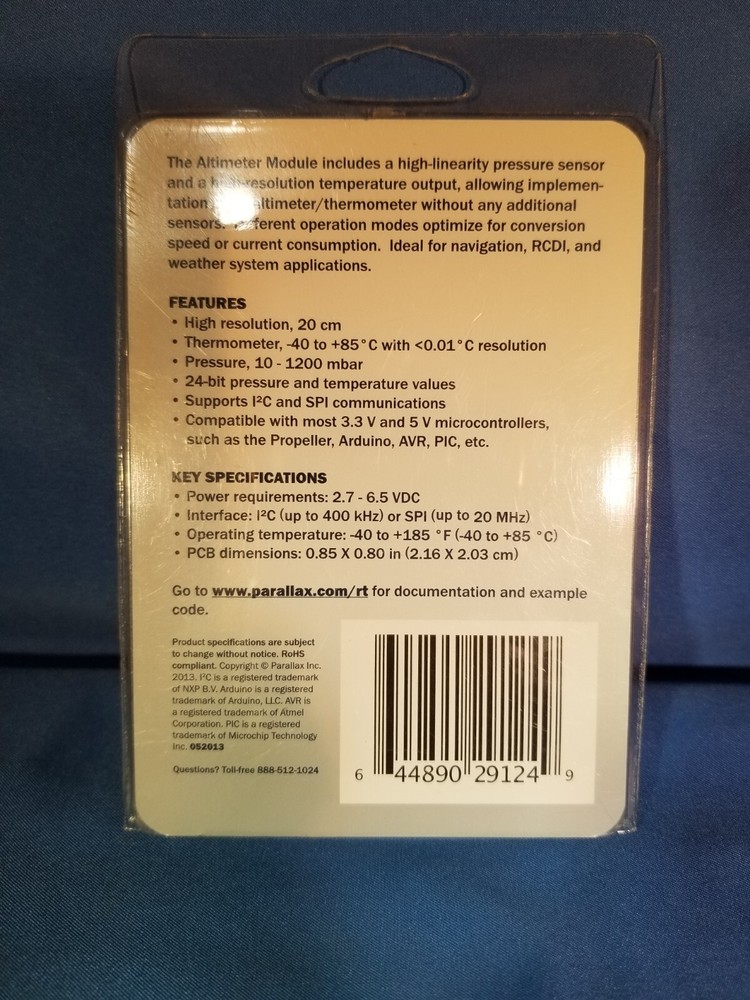 PARALLAX Inc #29124-RT Altimeter Module MS5607