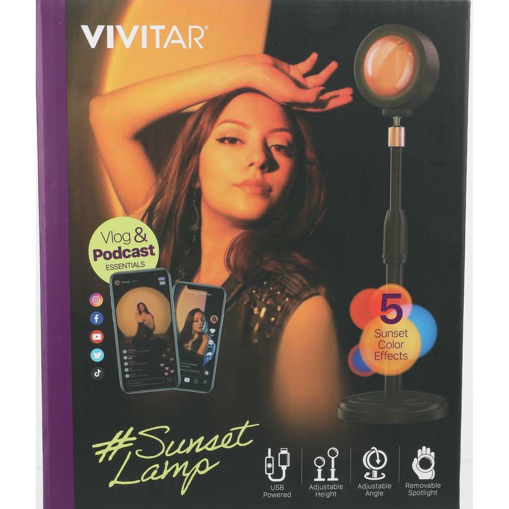 Vivitar Sunset Lamp USB Powered Spotlight with Five Color Effects