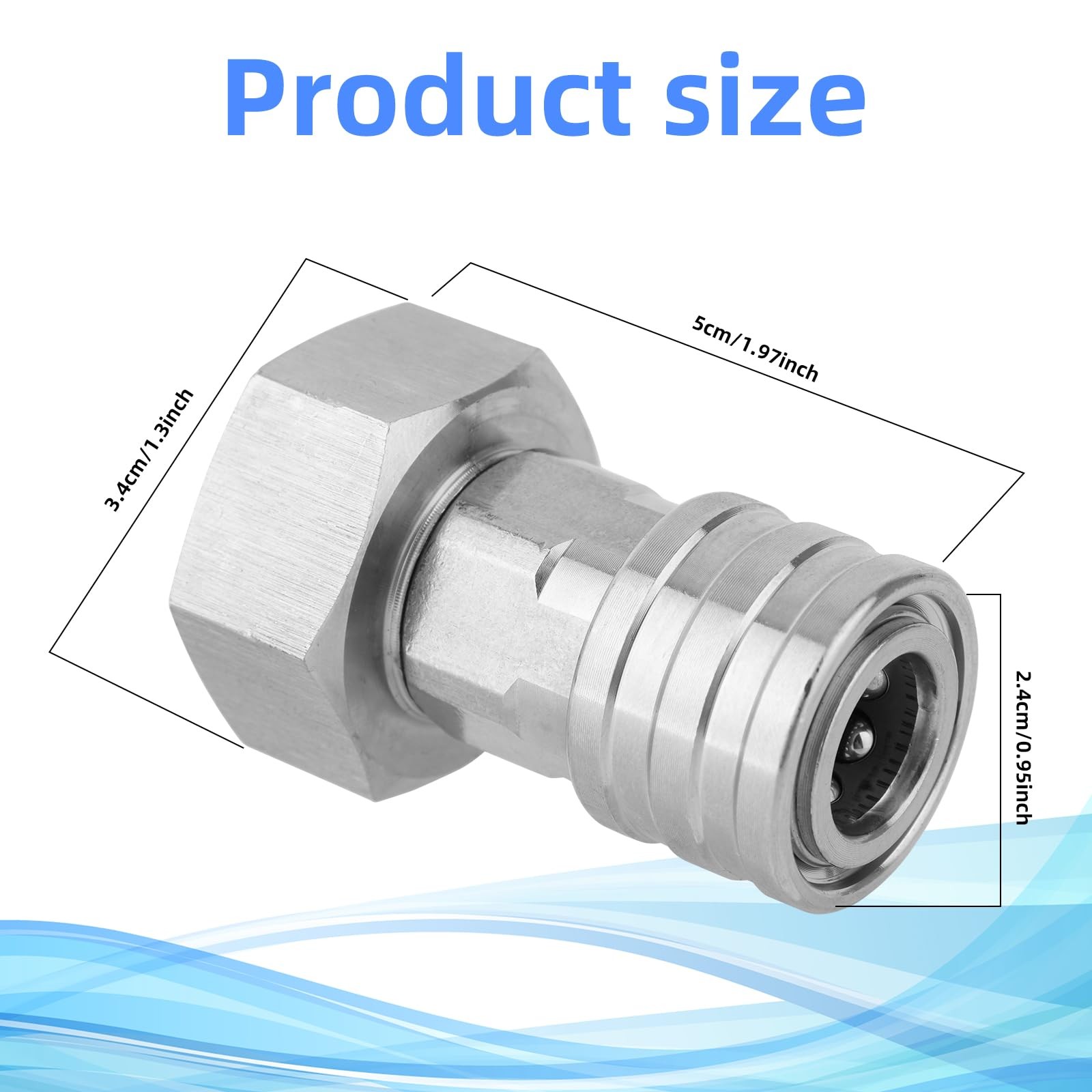 3/4" GHT to 1/4" Quick Connect Pressure Washer Hose Adapter