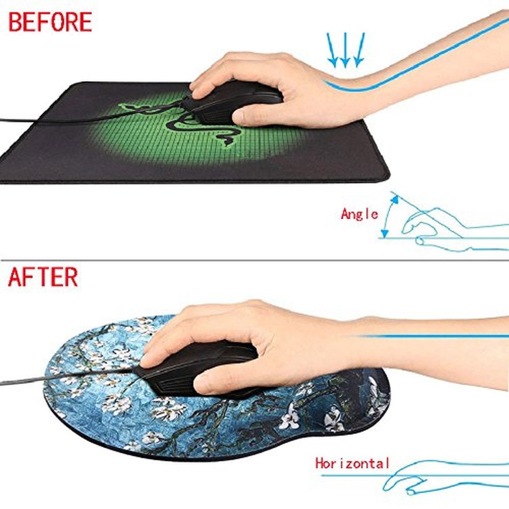 Mouse Pads for Computers Van Gogh Ergonomic Memory Foam Nonslip Wrist Support...