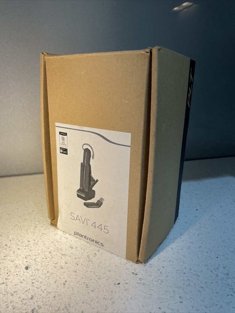 Plantronics Savi W445 Wireless Headset, USB D100A Dongle, Bluetooth, Two Battery