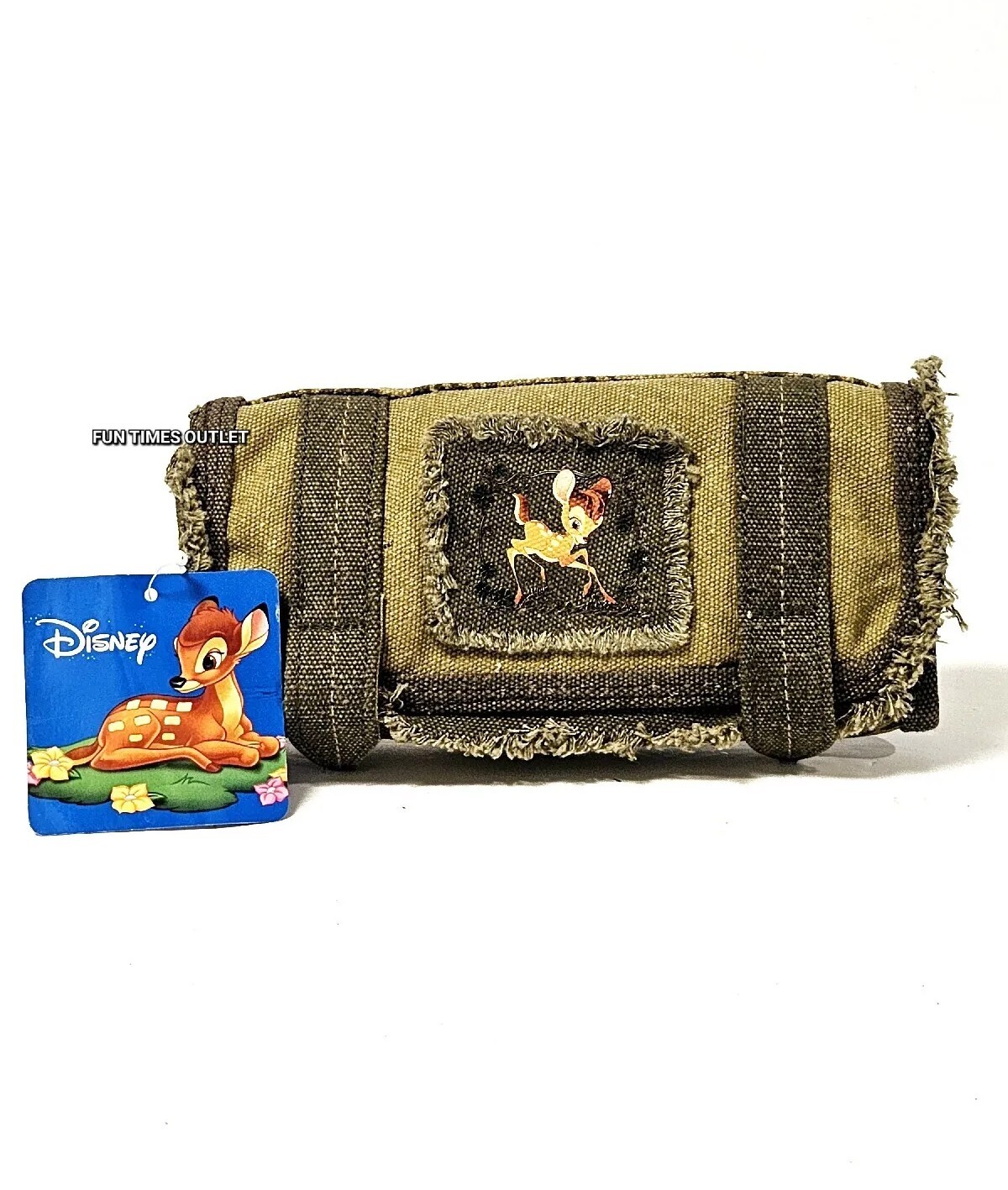 Disney Bambi Lady Distressed Wallet ID Credit Card Check Holder Canvas Coin Bag