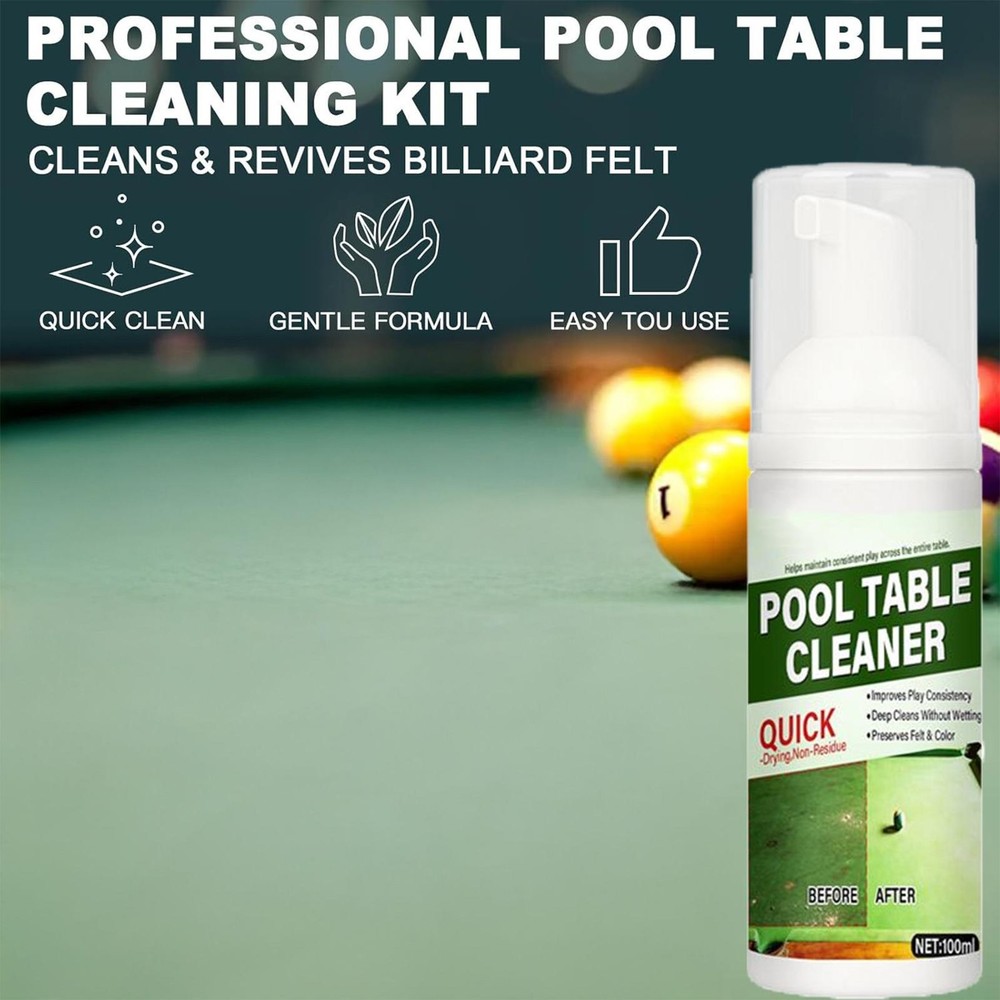 Quick Clean Pool Table Felt Cleaner - Cleaner Spray 100ml & Towel