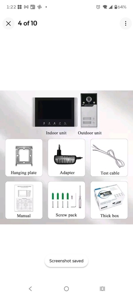 WIred Doorbell Camera with Night Vision, W/2 7in. Video Intercom System