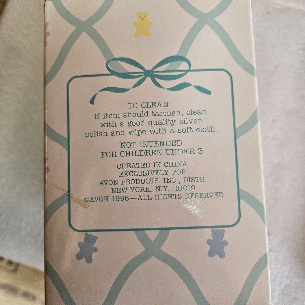 AVON Baby's First Heirloom Collection Cup, Spoon & Bear Bank Silverplated