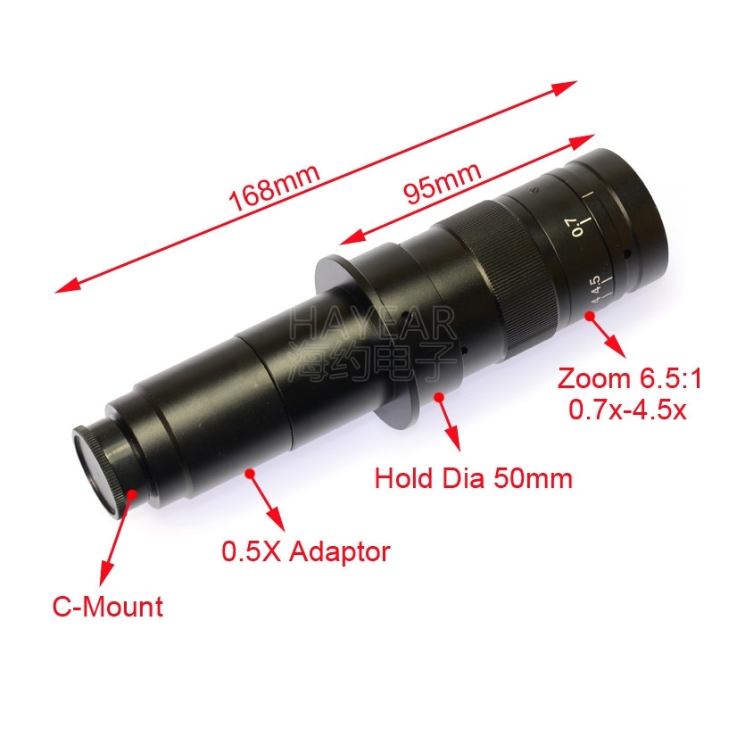 180x Industry Microscope Digital CCD Camera Lens C-Mount Objective Zoom Lens