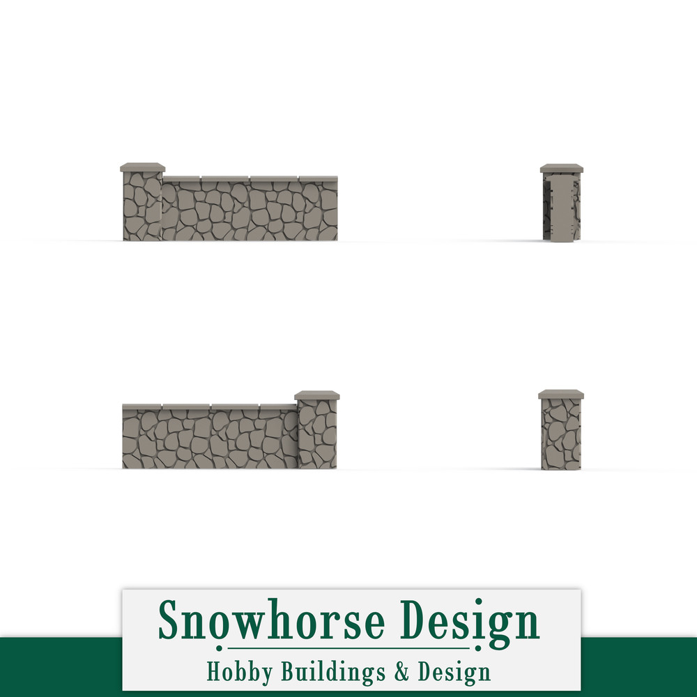 Stone Wall Sections (S/HO/N Scales)