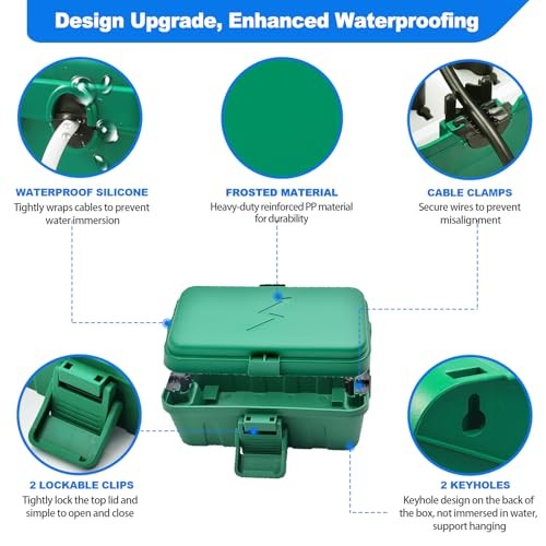 3PCS Small Weatherproof Electrical Connection Box(Inner Green