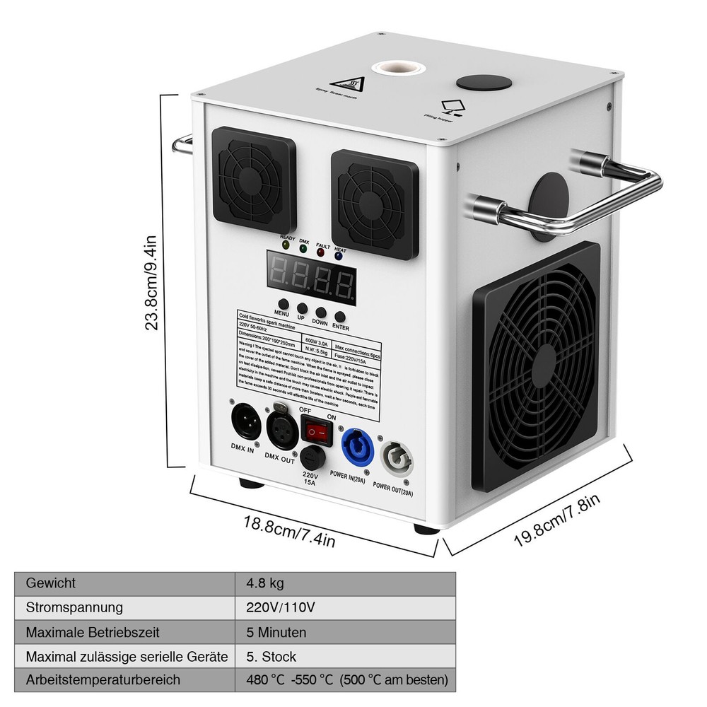 700W Cold Spark Machine Stage Effect DMX Firework Machine DJ Event Show Wedding