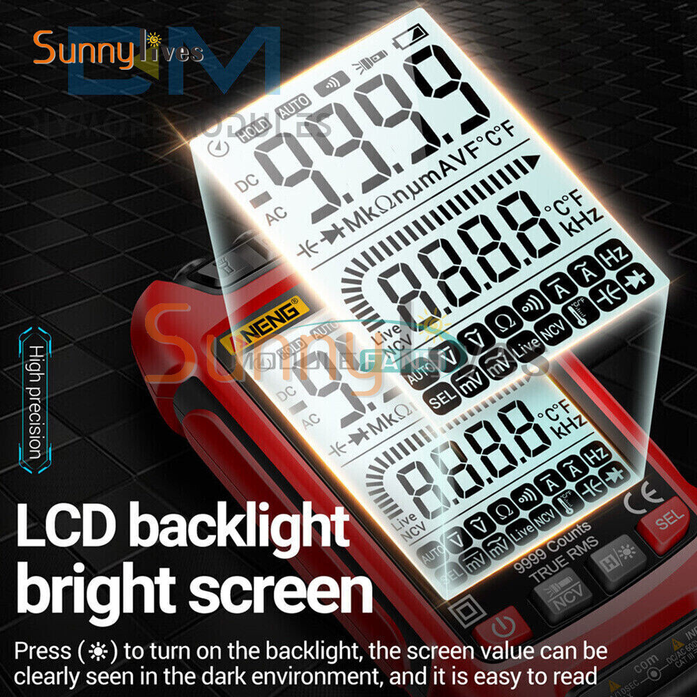 Digital Multimeter Voltmeter Resistance Capacitance Temp Transistor Tester Meter