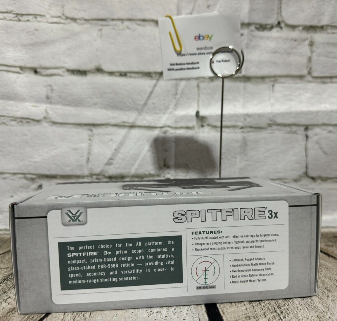 Vortex Spitfire 3X Prism Scope SPR-1303 Red/Green EBR-556B MOA Reticle Brand New
