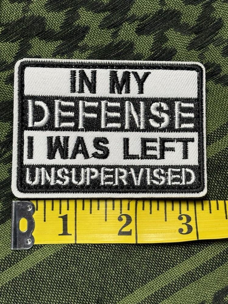 In My Defense… Morale Patch ~3x2” Hook & loop Tactical Gear Patch