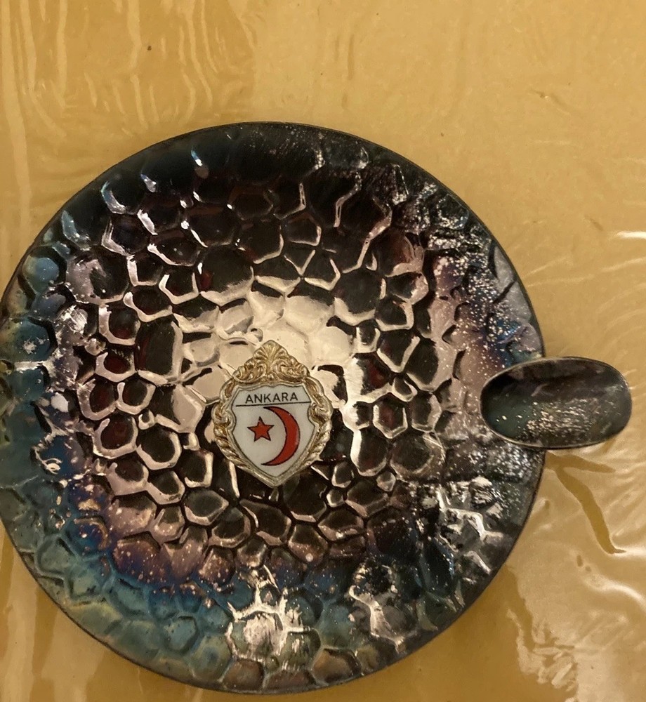 Hammered Ashtray Ankara Symbol See Description Below