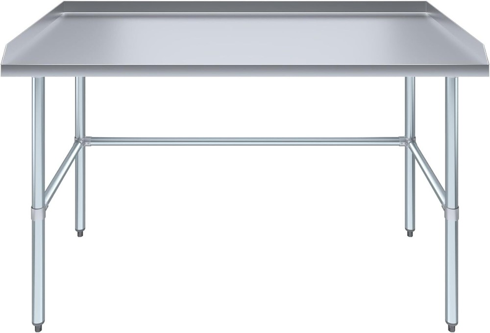 Commercial Stainless Steel Work Table Open Base with Backsplash and Side Guards