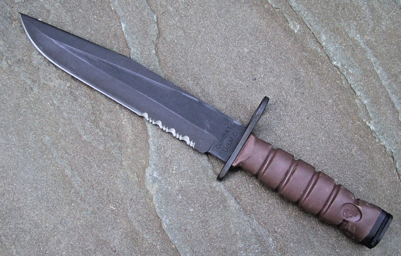 Vintage OKC3S Knife USMC Marine Corps Bayont Ontario Knife Co & MOLLE Sheath