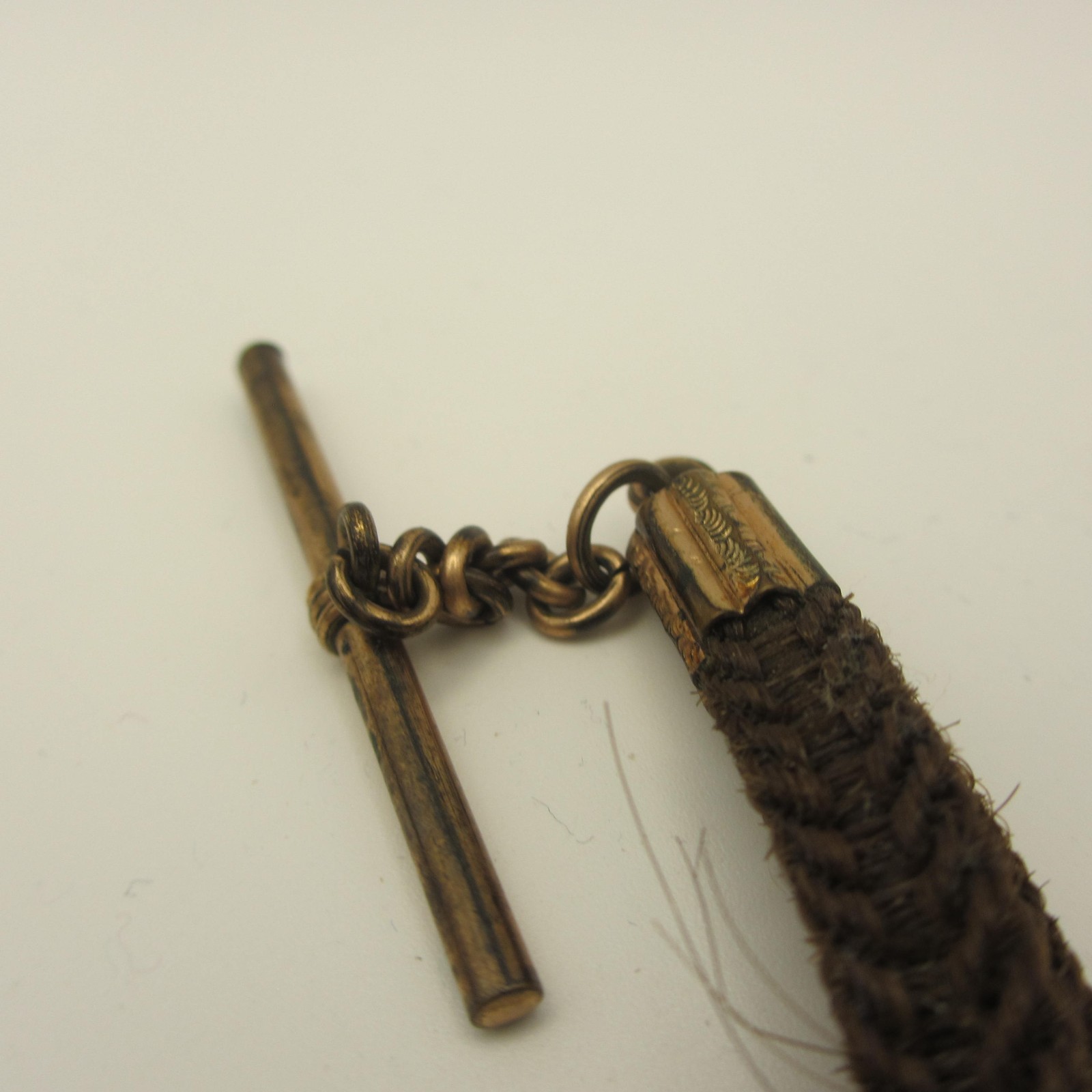 Vintage Watch Chain Mourning Hair T Bar READ
