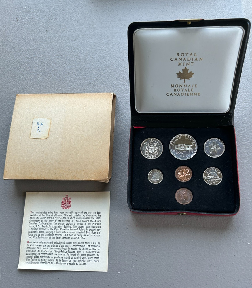 2 Different RCM 1973 Canada Proof Like Uncirculated Coin Sets