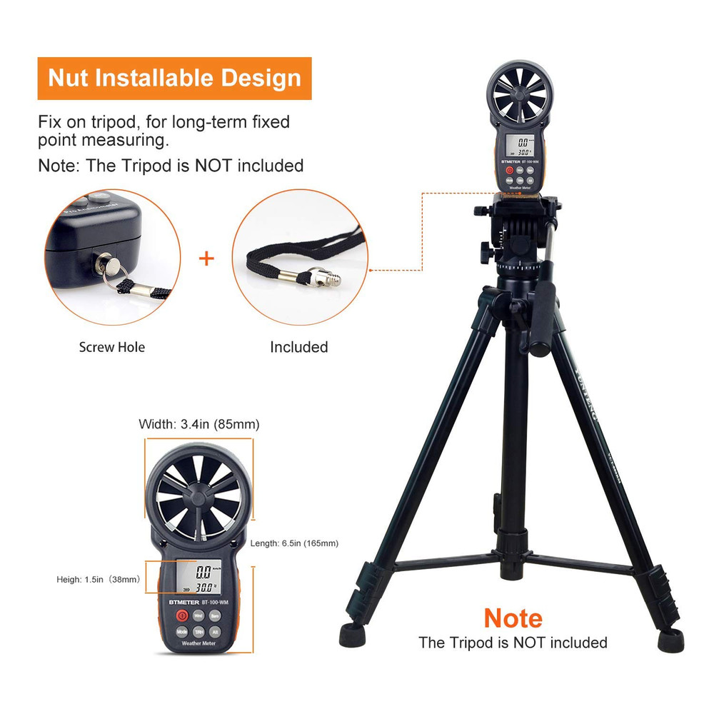 Digital Anemometer Barometer Handheld, for Wind Speed Temperature Wind Chill Tes