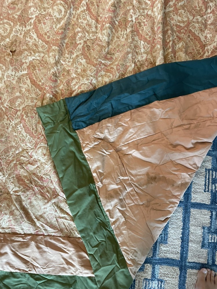 Antique Down filled Quilt Blanket As Found