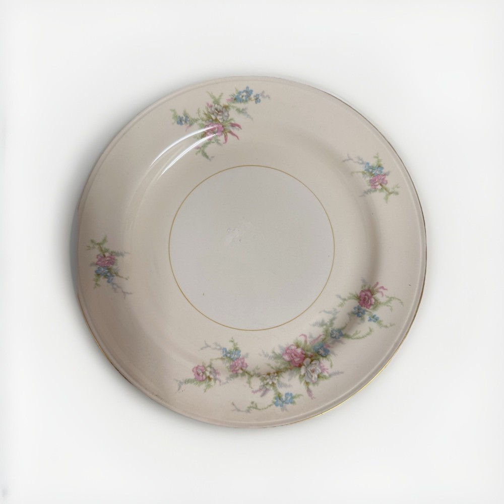 Nautilus Floral Gold Trim Dinner Set- eggshell