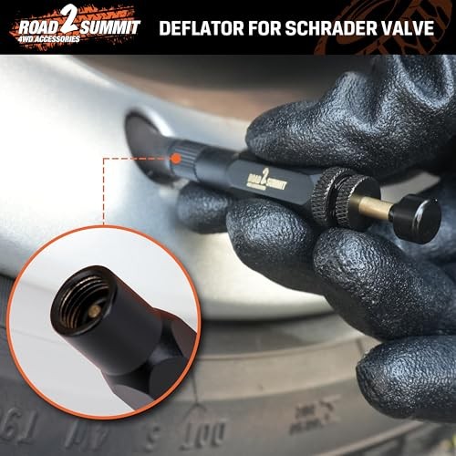 Tire Deflator Kit, 4 PCS Auto-Stop Valve Tool, 10-30 PSI Adjustable Range,