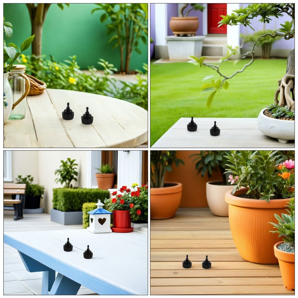 6 PCS Automatic Garden Waterer Drip Irrigation Hose Adapter Black Abs